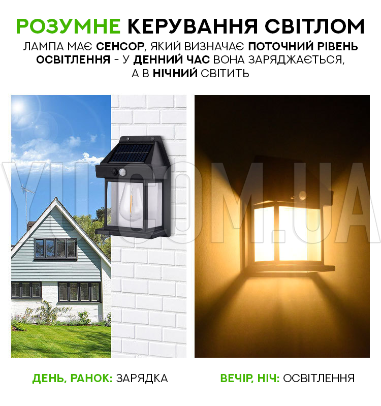 Вуличний світильник на сонячній батареї із датчиком руху SOLAR WALL LAMP K-888 Вуличний світильник на сонячній батареї із датчиком руху SOLAR WALL LAMP K-888